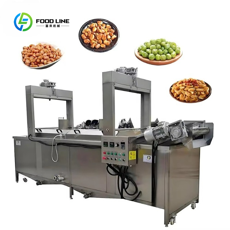 Food Snacks Easy - เครื่องทอดแบบต่อเนื่อง ใช้งานง่าย ปรับแต่งได้ สำหรับขนมขบเคี้ยวเคลือบ ถั่วลิสง มันฝรั่งทอด