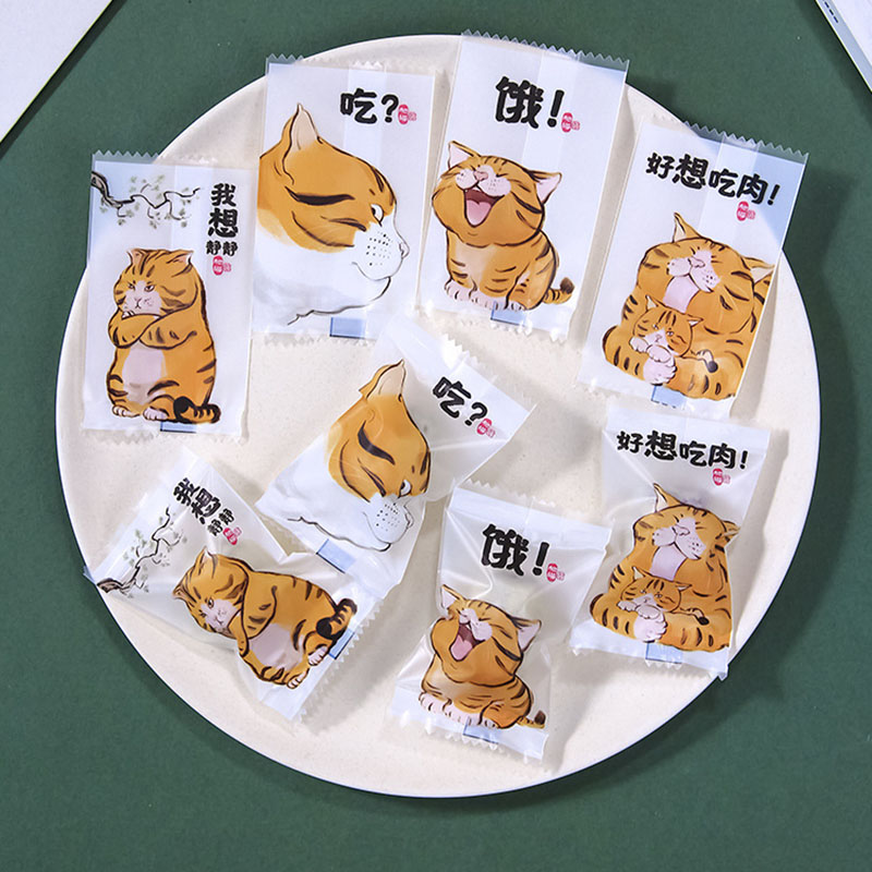 Food Snacks For Baby Shower - AQ 100ชิ้น/ล็อตการ์ตูนแมวน่ารัก Candy บรรจุภัณฑ์สำหรับอาบน้ำเด็ก Handmade อบขนมขบเคี้ยวบรรจุภัณฑ์แพคเกจวันเกิด