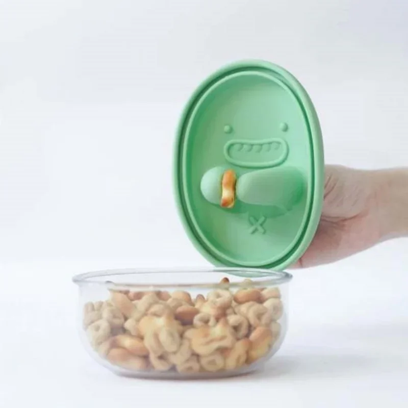 Food Snacks Packaging - กล่องใส่ขนมแบบแฮนด์ฟรี ไม่มีเศษตกค้าง กล่องเก็บขนม กล่องคุกกี้ลายการ์ตูน กล่องซิลิโคนเกรดอาหาร ปิดผนึกกันความชื้น