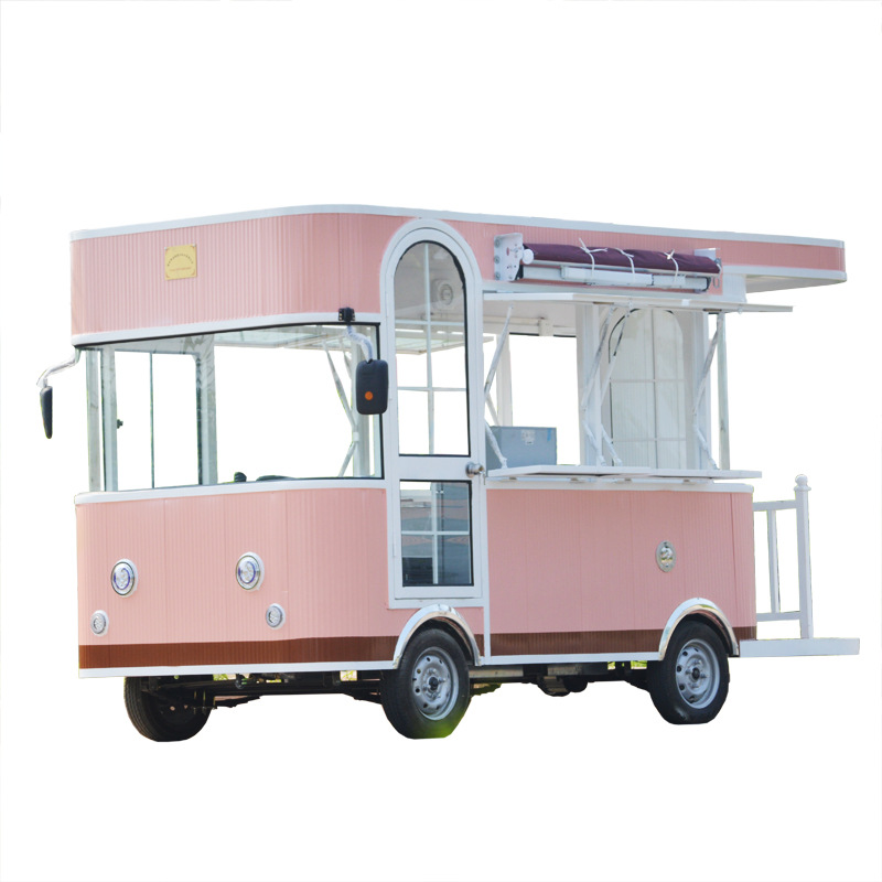 Food Truck With Snacks - OEM รถพ่วงรถบรรทุกอาหารมือถือไอศกรีมฟาสต์ฟู้ด