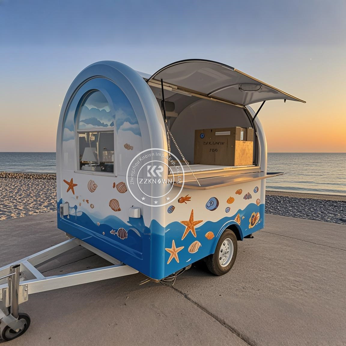 Food Truck With Snacks - Consession Food Trailer Cart รถพ่วงจัดเลี้ยงขนมมือถือ รถบรรทุกอาหารพร้อมเตาอบพิซซ่า
