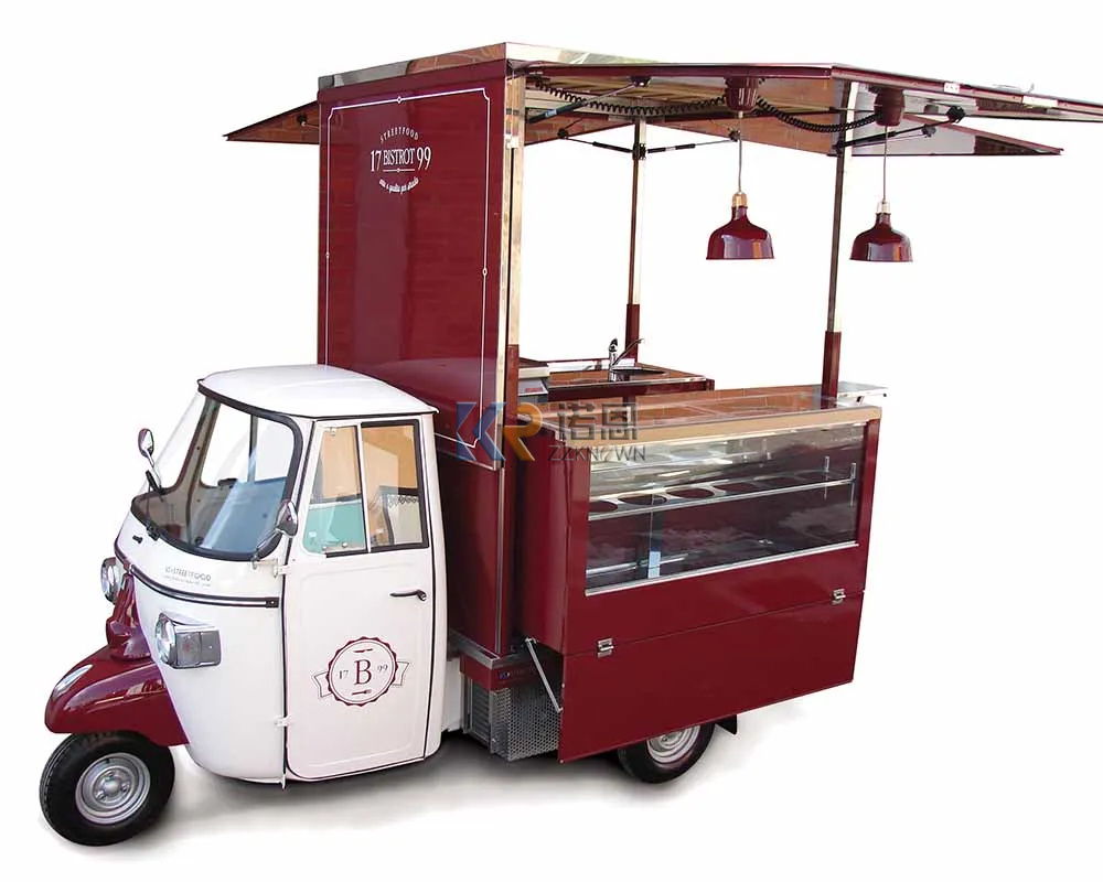 Food Truck With Snacks - รถเข็นกาแฟมัลติฟังก์ชั่นรถพ่วงอาหารรถเข็นอาหารมือถือไอศกรีมรถบรรทุกอาหารขนาดเล็ก