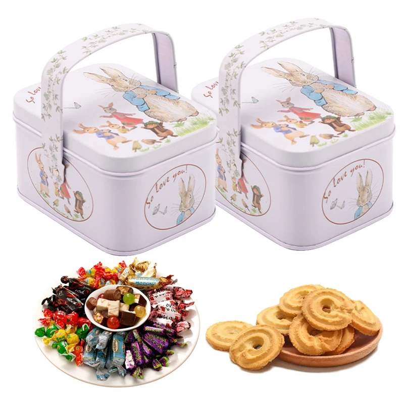 Food Snacks For Baby Shower - Vintage Bunny Cookie Jar พร้อมที่จับ Tinplate