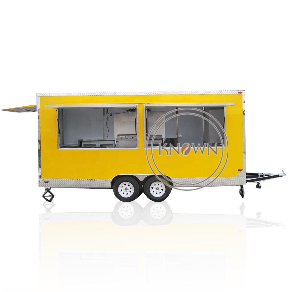 Food Truck With Snacks - OEM มือถือคาราวานครัวรถบรรทุกอาหาร Electric110V 60HZ สําหรับขายพร้อมอ่างล้างจาน 3