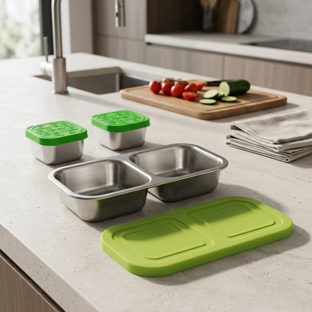 ภาชนะใส่ขนมสแตนเลส - กล่องอาหา - Food Snacks Easy บทวิจารณ์และราคา