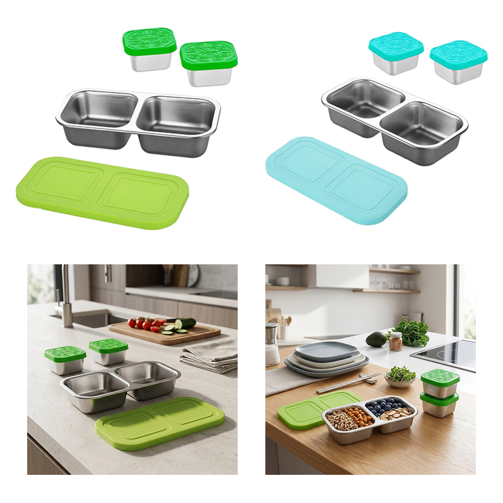 ภาชนะใส่ขนมสแตนเลส - กล่องอาหา - Food Snacks Easy บทวิจารณ์และราคา