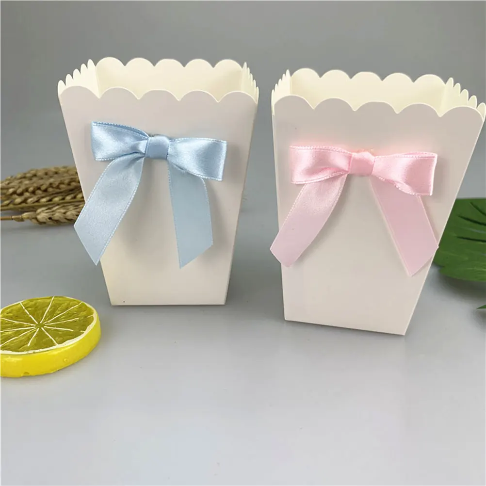 12 ชิ้นโบว์สีชมพูกล่อง Popcorn - Food Snacks For Baby Shower บทวิจารณ์และราคา