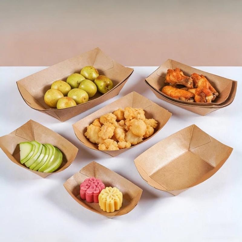 ถาดกระดาษคราฟท์สำหรับใส่ฮอทดอก - Food Snacks Restaurant บทวิจารณ์และราคา