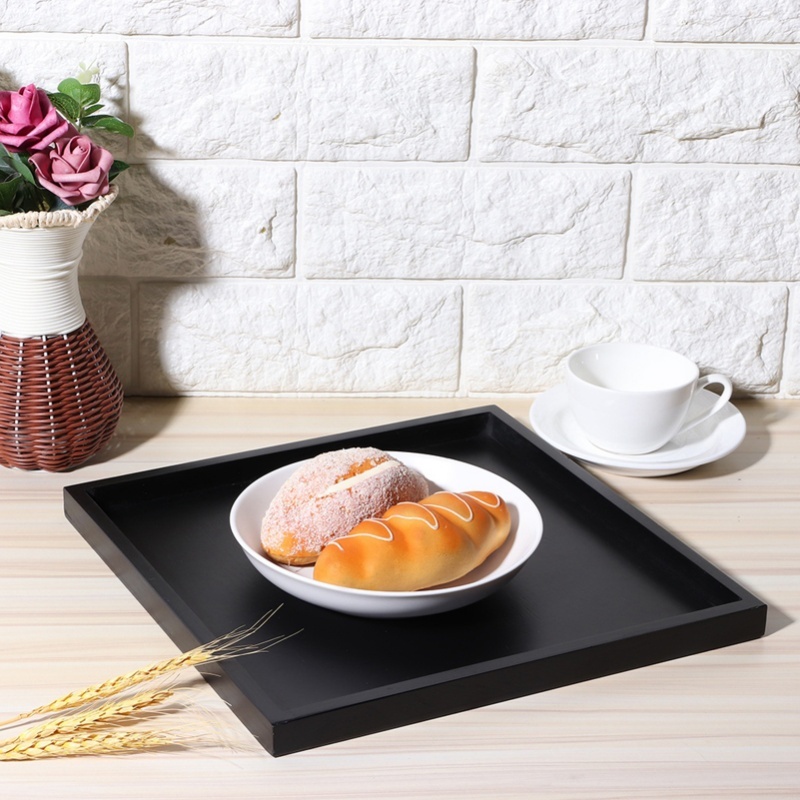 ถาดไม้สี่เหลี่ยมสำหรับเสิร์ฟชา - Food Snacks Restaurant บทวิจารณ์และราคา