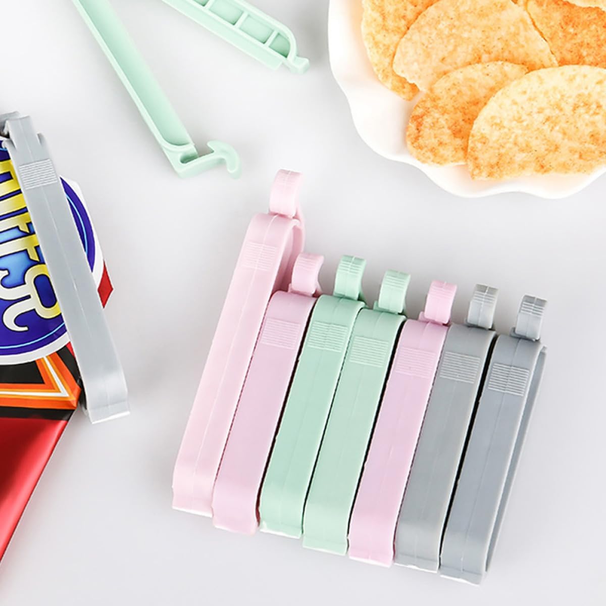 คลิปหนีบถุงพลาสติกหลากสี 12 ชิ - Food Snacks Packaging บทวิจารณ์และราคา