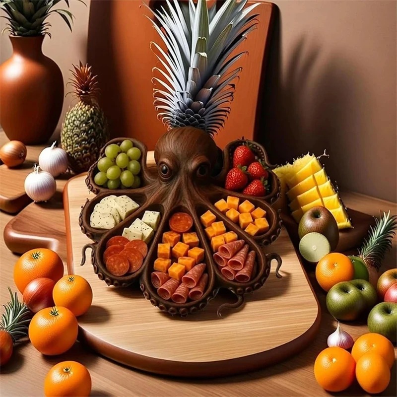 ถาดเสิร์ฟรูปปลาหมึกยักษ์ทำจากไ - Food Snacks Items บทวิจารณ์และราคา