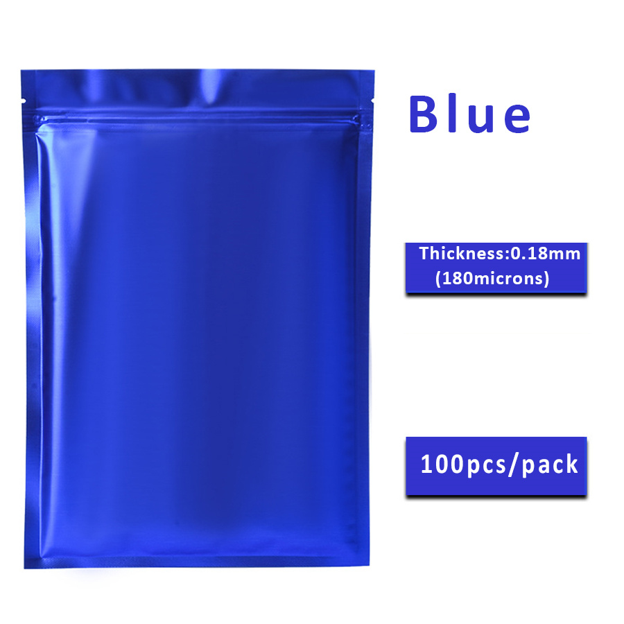 100 ชิ้น ถุงซิปฟอยล์สีน้ำเงินด - Food Snacks Items บทวิจารณ์และราคา