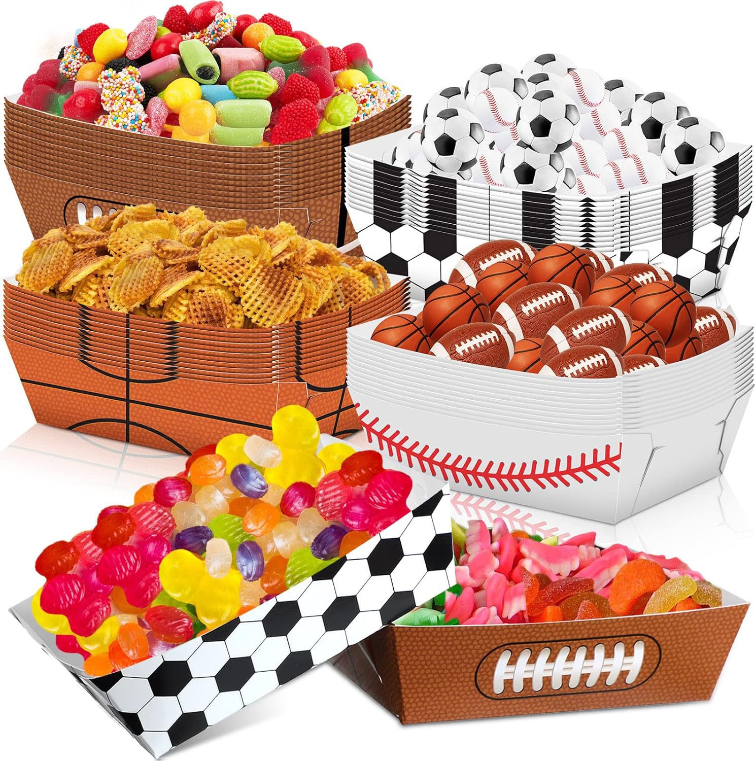 ถาดกระดาษใส่อาหารลายกีฬา 6-48  - Food Snacks For Baby Shower บทวิจารณ์และราคา